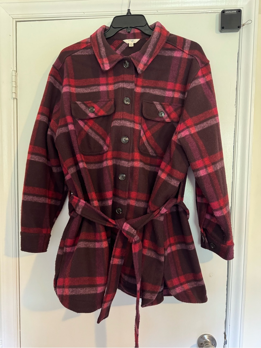 Terra & Sky Red & Pink Plaid Shacket